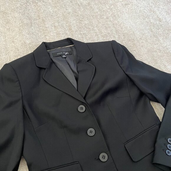 NWOT Anne Klein Suit Black Blazer Work Office Jacket 4P Petite - Picture 3 of 8